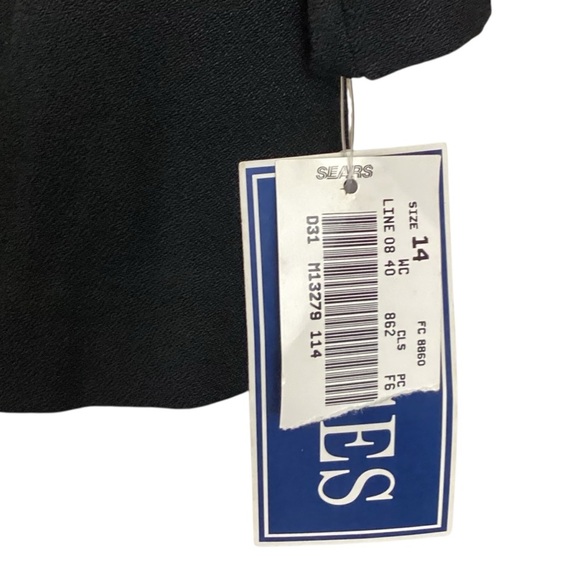 Vintage 80s/90s Periwinkle by B. David Black Skirt Suit Set Gold Trim NWT Formal - Picture 8 of 15